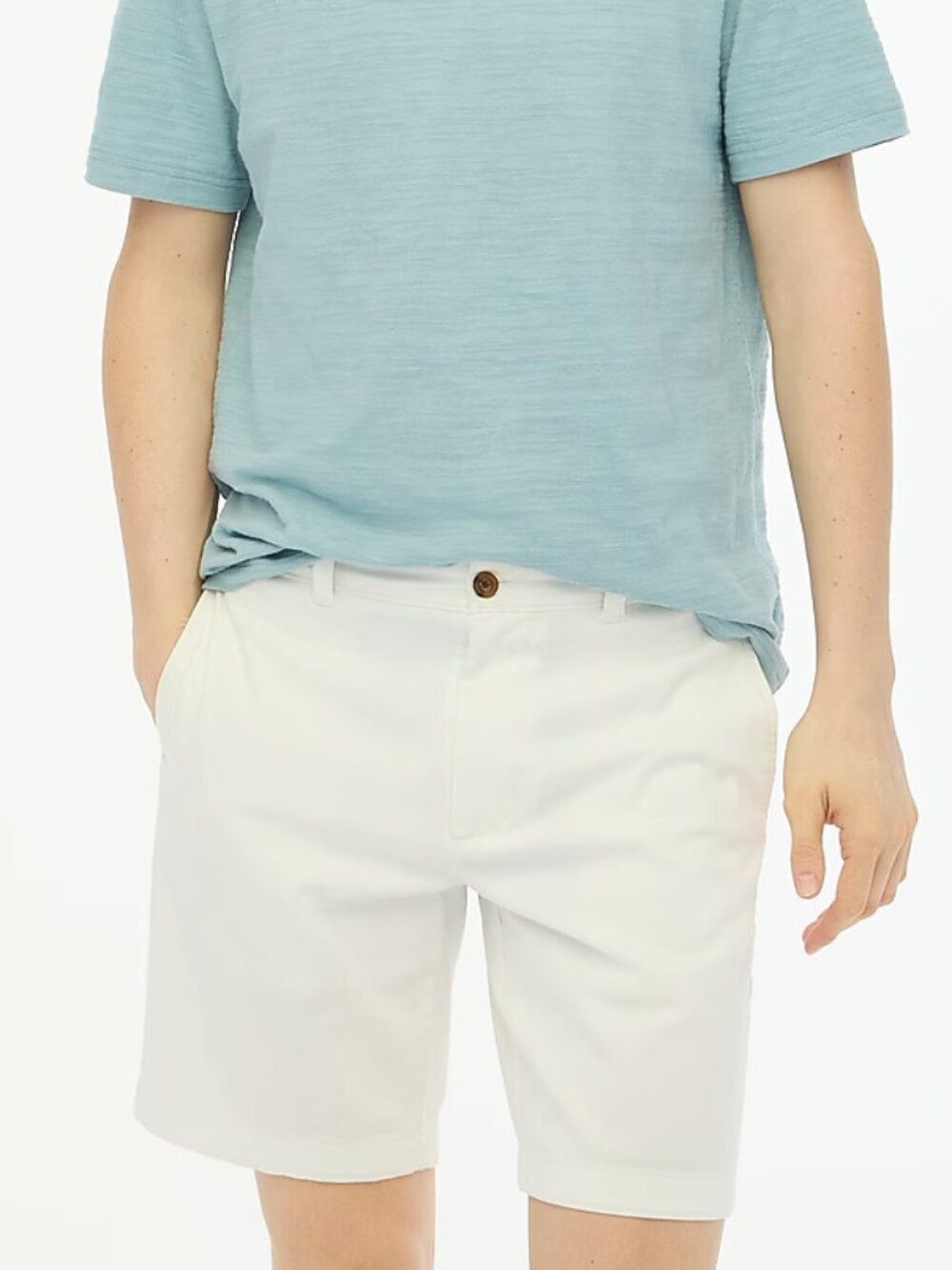 J. CREW (34) 9" Flex Chino Short White Stretch Classic Pockets Men's